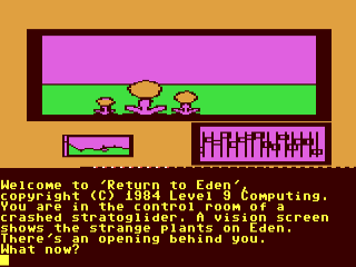 Return To Eden title screen for Commodore 64